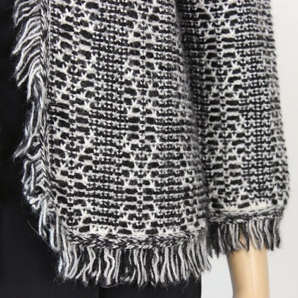 Lineamaglia Italian Wool Alpaca Blend Fringe Cardigan Small - Picture 4 of 10